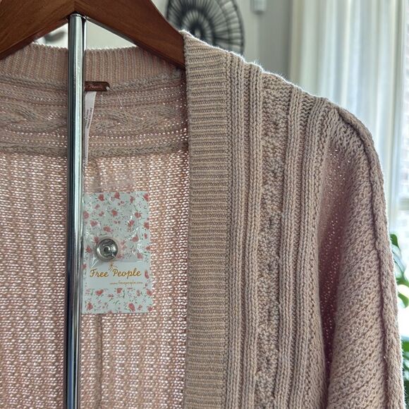 NWT Free People Moon River Cardigan Sweater Knit Cardigan Neutral Earthy Chic - Picture 6 of 13